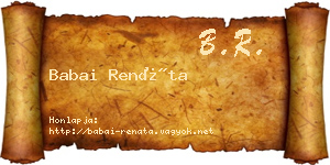Babai Renáta névjegykártya